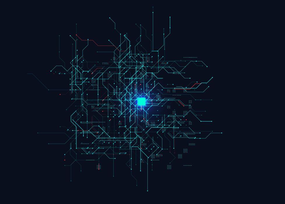 Futuristic AI Learning Neural Network